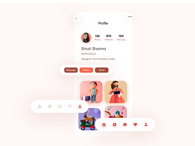 Day 04 Profile screen challenge 10ddc app design dribbble figma mobile shrutiuiux uidesign uxdesign