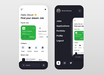 Job Finder App design dribbble figma job job application jobfinder mobile shrutiuiux ui uidesign uxdesign
