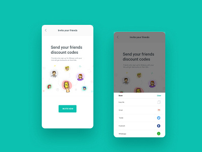 Invite screen for Billeasy alarm animation app book branding design dribbble gradient icon illustration logo mobile typography ui uidesign uiux ux web website whatsapp