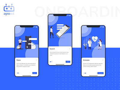 Onboarding of agnosist - Mobile app case study illustration mobile app onboarding ui ui ui design ux design uxui