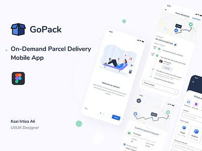 GoPack: A UI/UX case study casestudy delivery app design design app interaction design landing page mobile app mobile ui parcel ui ux design uxui web design