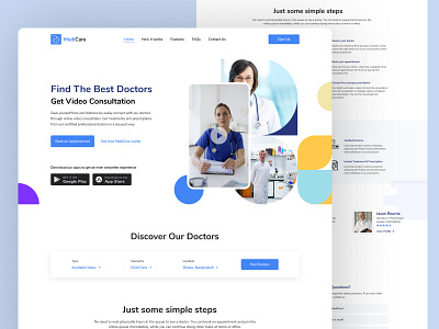 Medical Consultation - Landing Page consultation design landing page medical app ui ui design ux ux design uxui web web design website