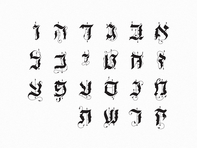 Iyyov font ft. Nitzan Guy calligraphy font gothic handlettering hebrew illustrator israel typeface typography vector