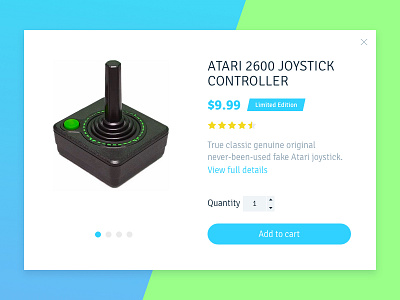 Atari Product Page atari button buy cart joystick modal popup price product purchase quick view store