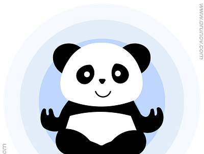 Meditating Panda animation art design flat icon illustration illustrator logo type vector