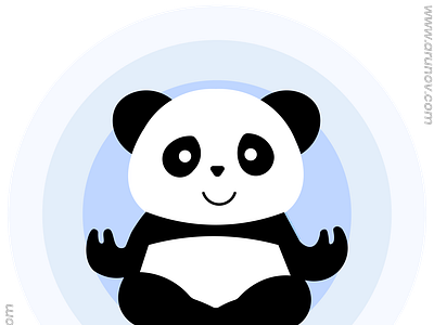 Meditating Panda animation art design flat icon illustration illustrator logo type vector