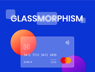 Glassmorphism Debit/Credit Card Design app design flat illustration illustrator minimal ui vector web website