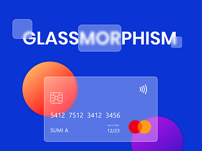 Glassmorphism Debit/Credit Card Design