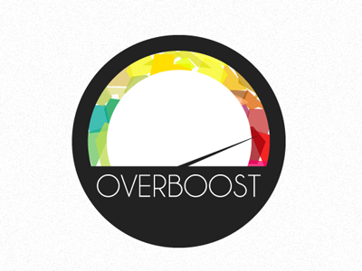 Overboost Logo acceleration colors gauge shapes speed
