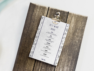 Restaurant menu