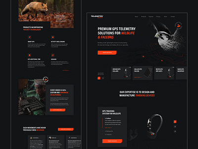 Telemetry Solutions – Website & App design animal animals branding dark dark ui design falcons gps gps tracker ui uiux ux ux ui web website wild wildlife