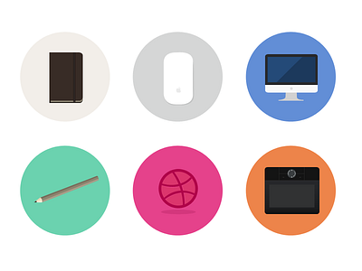 Flat icons designer stuff