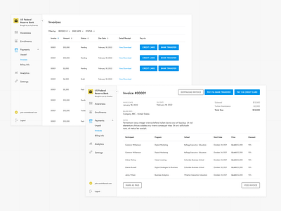 Enterprise Portal - Payments Screens