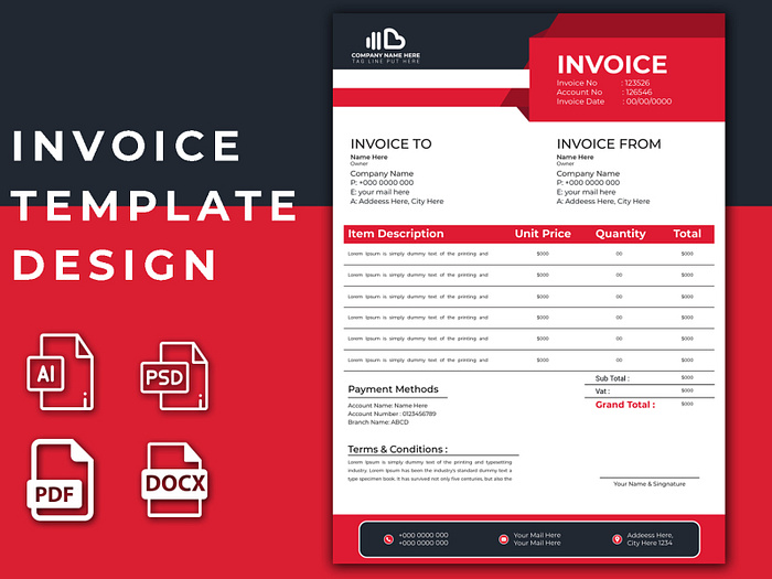 Invoice Template Design by Rasel's Design on Dribbble