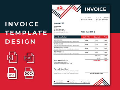 Creative Invoice Template Design brand design brand identity branding businesstemplet cash register company identity creative design design fiverr flyer identity invoice invoice ai invoice book invoice design invoice funding invoice psd invoice template invoices