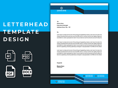 Business, Modern Letterhead Template Design