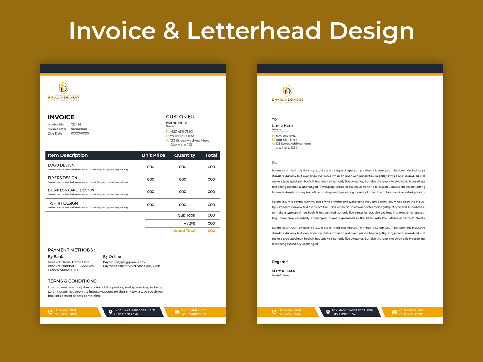 Invoice Letterhead Template By Rasel s Design On Dribbble
