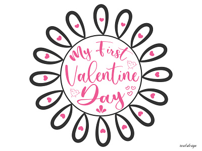My First Valentine Day Typography Design