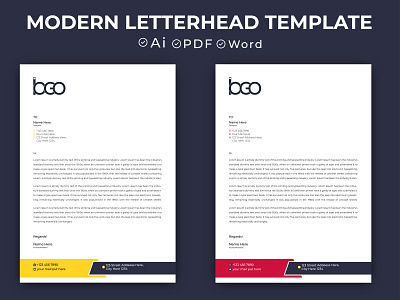 Modern Letterhead Template Design brand identity branding company letterhead corporate letterhead design fiverr invoice invoice template letterhead letterhead design letterhead template modern letterhead