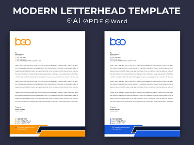 Modern Letterhead Template Design