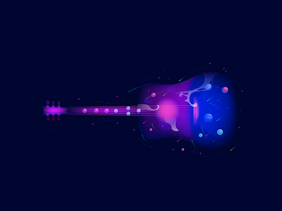 Guitar graphicdesign guitar illustration illustrator planets space vector