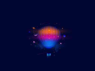 Illustration "Hot air balloon" ball balloon blue design graphicdesign hot illustration illustrator space star vector