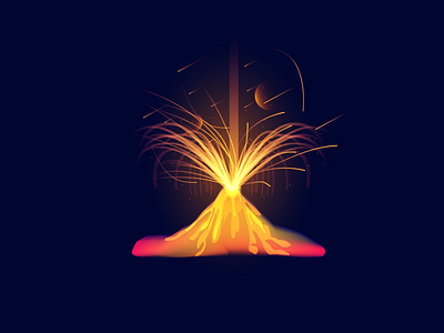 Volcano blick graphicdesign illustration space star vector volcano