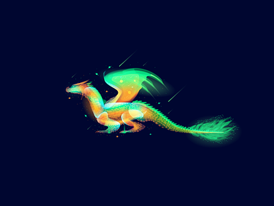 Dragon dragon graphicdesign green illustration space vector