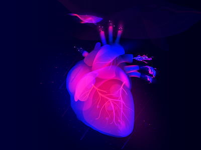 Heart blick blue graphicdesign heart illustration red vector