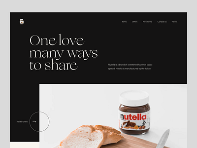 Nutella Website Exploration design landing page minimal typogaphy ui ui design uiux ux uxdesign website design