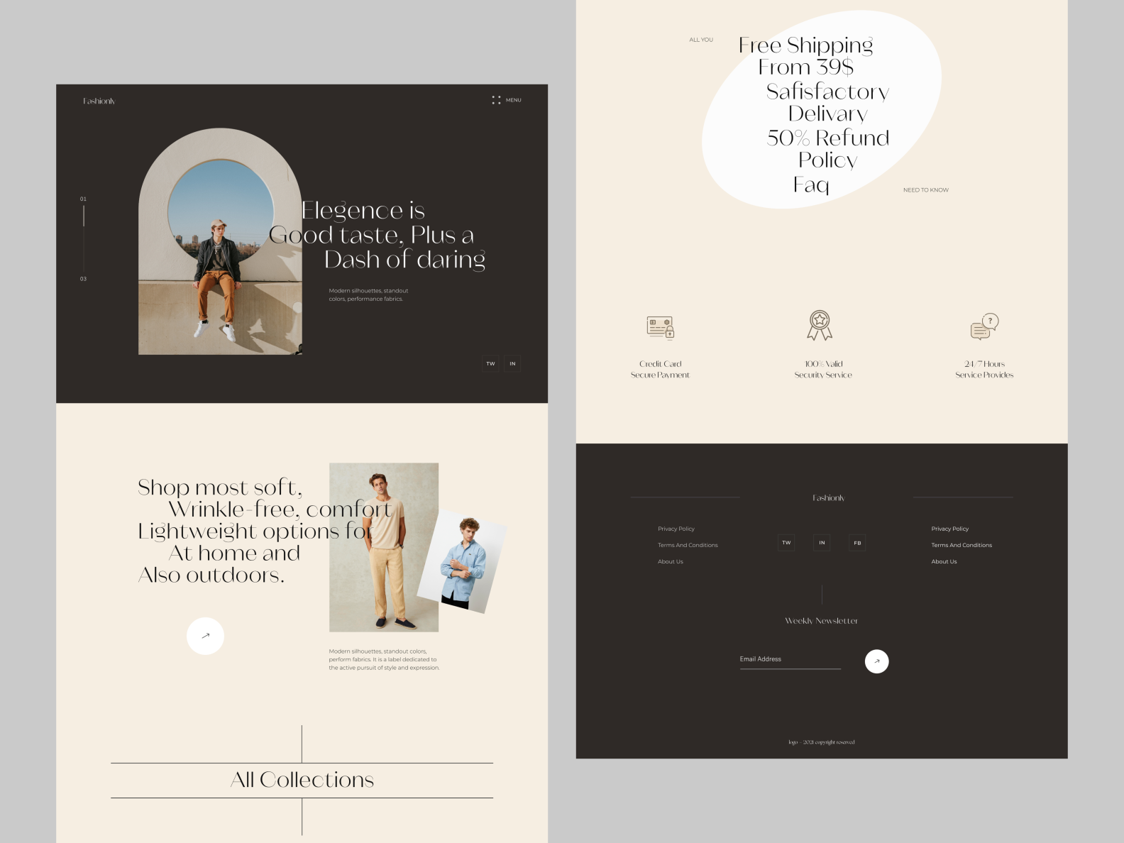 Fashionly Web Full Page by Saidul Islam on Dribbble