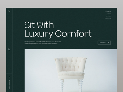 Furniture Online Store design landing page minimal typogaphy ui ui design uiux uxdesign web website design