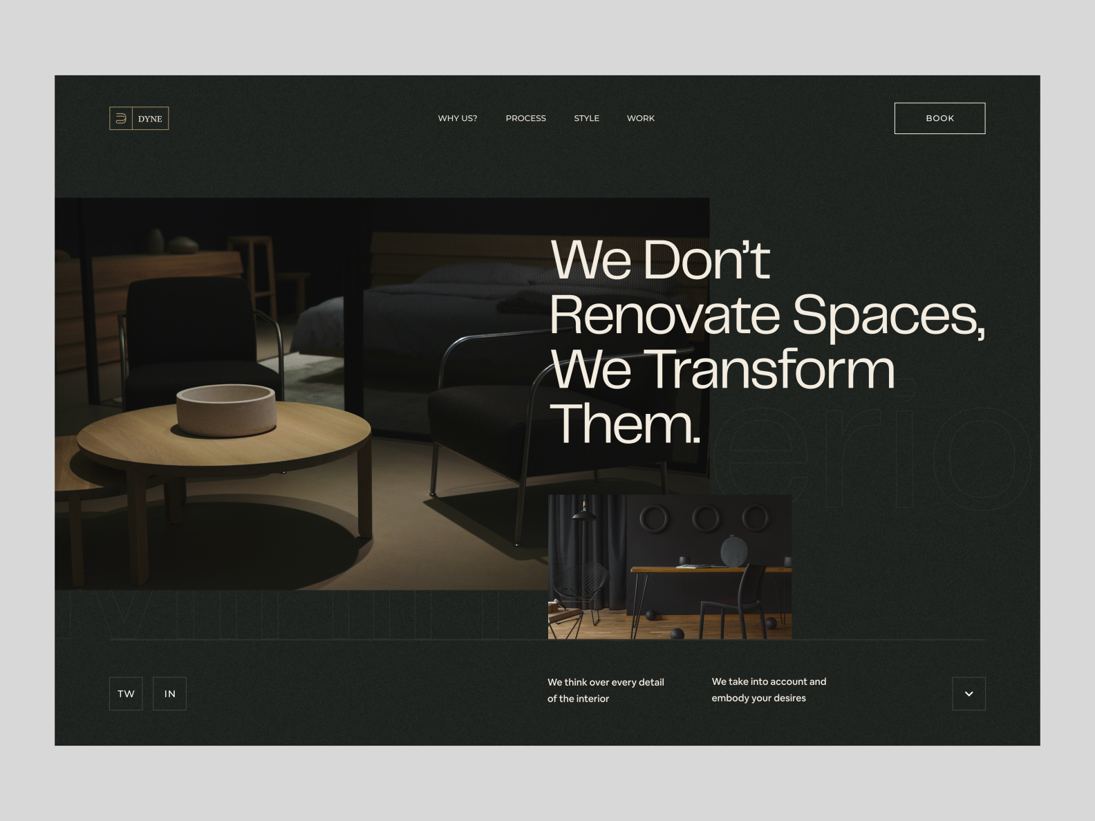 Dark Interior Header by Saidul Islam on Dribbble