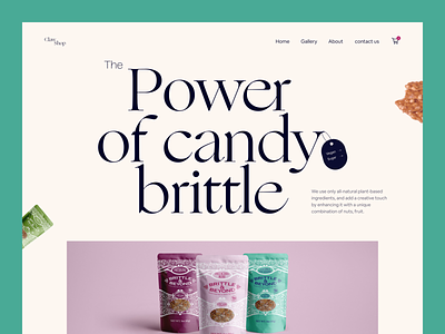 Candy Brittle Website design food landing page minimal product design typogaphy ui ui design uiux ux uxdesign web website design