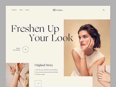 Empluse- Jewellery Shop Website fashion landing page minimal product design typography ui ux web web design website website design