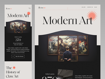 ClawArt - Art Exhibition Website(mobile version) by Saidul Islam for ...