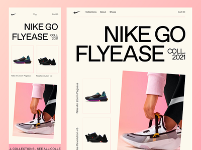 Nike FLyEase Website Exploration animation black and white design dribbble ecommerce flyease landing page minimal mobile responsive nike responsive saidul islam shoes sneak typography ui design uiux uxdesign visual design website design