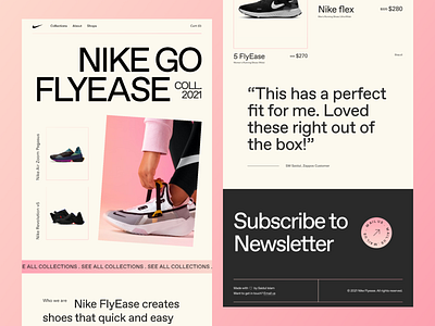 Nike FLyEase Website(homepage) animation design dribbble ecommerce flyease landing page minimal nike saidul islam shoes sneakers typography ui ui design uiux uxdesign visual design web website design
