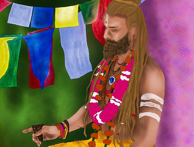 Yogi colorful illustration man yogi