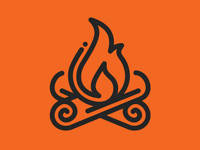 Day 54 - Bonfire - 100 Icons Daily 100days bonfire design flame icon illustration leeayr logo minimal vector