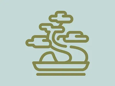 Day 69 - Bonsai - 100 Icons Daily 100days bonsai design icon illustration leeayr logo minimal tree vector