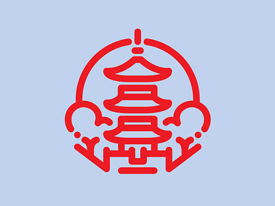 Day 86 - Pagoda 100 Icons Daily 100days design icon illustration leeayr logo minimal pagoda temple vector