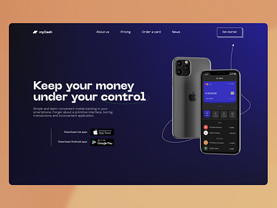 MyCash | Mobile Banking banking web site ios app design mobile banking money app typography ui ux uxui design web web design