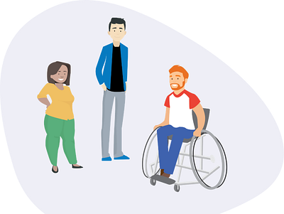 Personas diversity illustrator people ui ux wheelchair