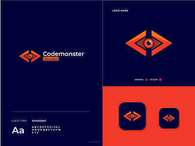 Code monster brand and identity branding code logo coding designer flat gfx logo logo type logodesigner software design vector