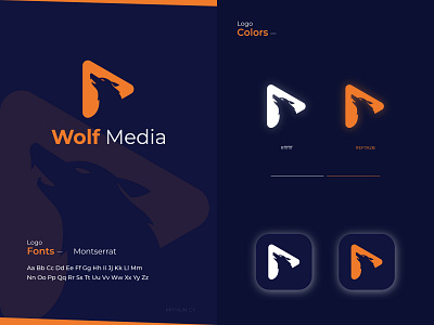 Wolf Media Logo Design 3d animation brand and identity branding designer freelancer graphic design illustration logo logo type logodesigner media logo minimalist logo mithuncy motion graphics ui vector vector logo wolf logo wolf media