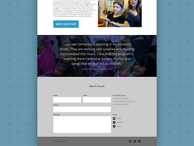 Site Design for Educational Non-Profit design education footer form illustration interface non profit pattern ui web