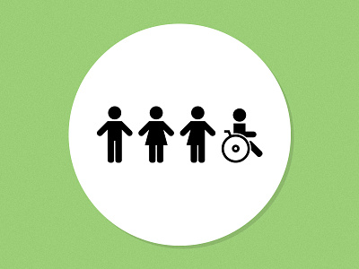 Inclusive Bathroom Icons Sign accessible bathroom gender handicap icon illustration minimal neutral sign signage simple wayfinding