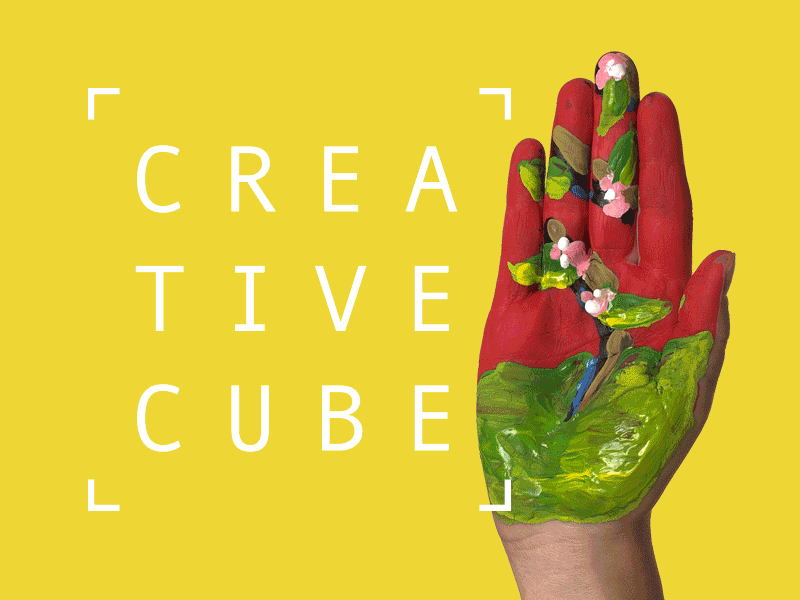 Creative Cube Alternative Branding aiga art branding color education hand minimal simple