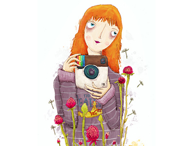 Instagram Girl beatles color flower girl illustration instagram redhead watercolor